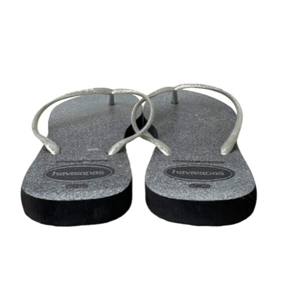 Havaianas Silver Sparkle Womens Flip Flops Size 11/12 NWOT - Picture 7 of 8